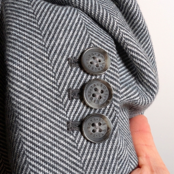 Talbots Aberdeen Herringbone Knit Blazer Jacket Cotton Blend One Button‎ 22 - Picture 5 of 8